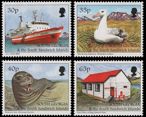 Южная Георгия, 1998, Туризм, 4 марки, 13 Евро Южная Георгия, 1998, Туризм, 4 марки, 13 Евро